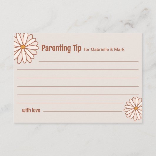 Groovy Baby shower Ouderschap Tip Kaart (Voorkant)