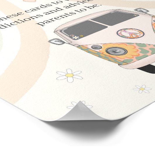 groovy baby shower retro 70s theme advice for baby poster (Hoek)