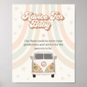 groovy baby shower retro 70s theme advice for baby poster (Voorkant)
