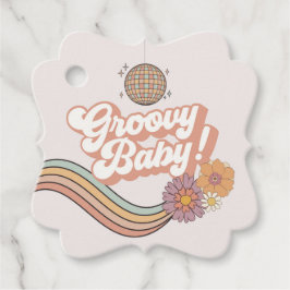 Groovy Baby shower Retro Favor Tags Bedankjes Labels