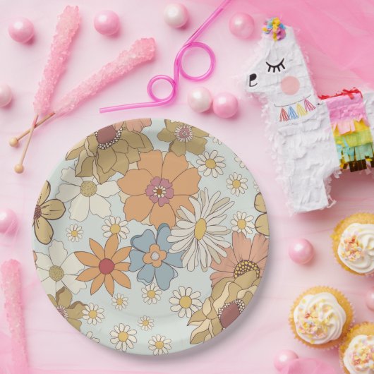 Groovy Baby shower Retro Party Borden Papieren Bordje (Feest)