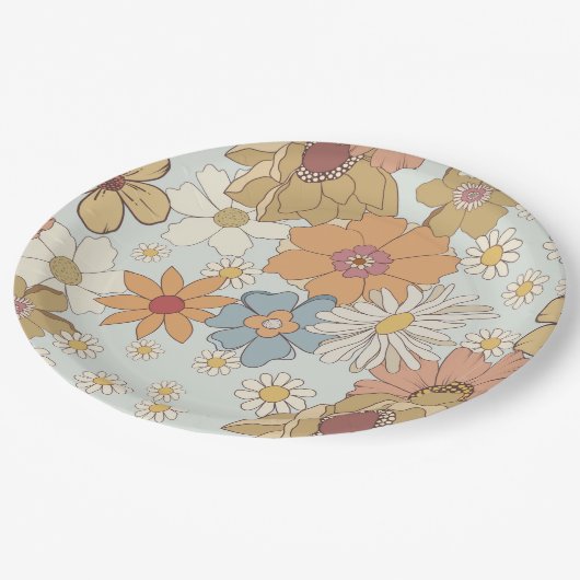 Groovy Baby shower Retro Party Borden Papieren Bordje (Gekanteld)