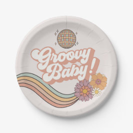 Groovy Baby shower Retro Party Borden Papieren Bordje