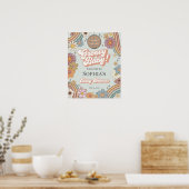 Groovy Baby shower Retro Welkomstbord Poster (Keuken)