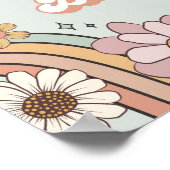 Groovy Baby shower Retro Welkomstbord Poster (Hoek)