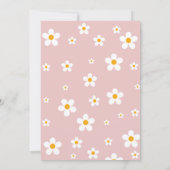 Groovy Baby shower Roze Meisjes Retro Regenboog ja Kaart (Achterkant)