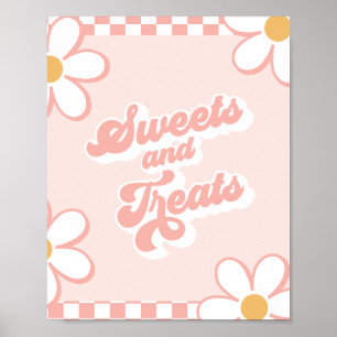 Groovy Baby Shower Snoepjes en Traktaties Bord Poster