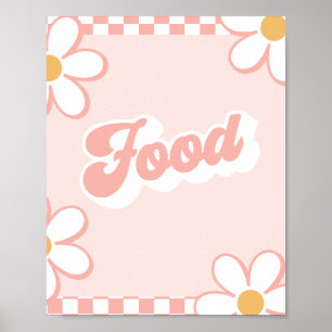Groovy Baby shower Voedselbord Poster