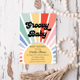 Groovy Baby Sunshine Baby shower Uitnodiging