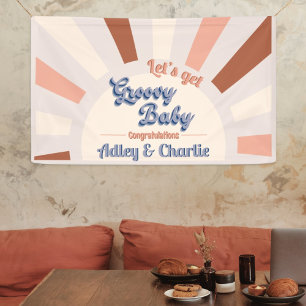 Groovy Baby Terracotta Pink Retro Sun Baby shower Spandoek