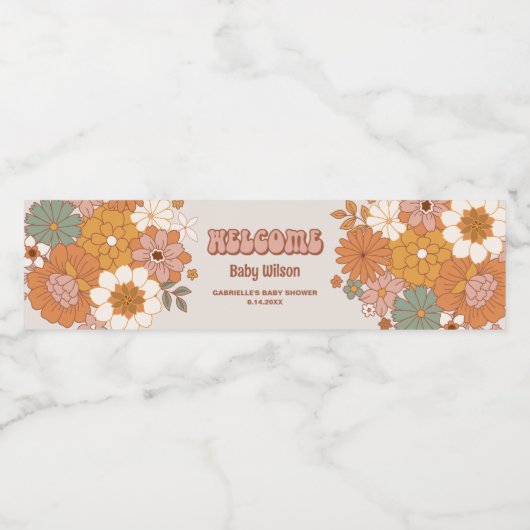 Groovy Baby Water Fles Sticker (Enkel label)