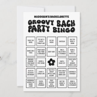 Groovy Bach Bachelorette Party Bingo, download het Kaart