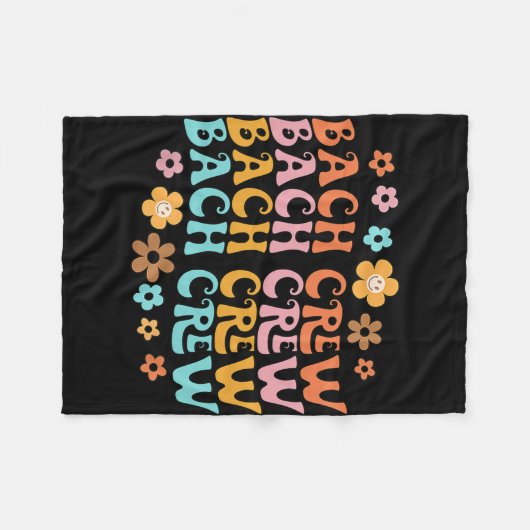 Groovy Bach Crew Grappig Bachelorette Bruidsfeest Fleece Deken (Voorkant (Horizontaal))