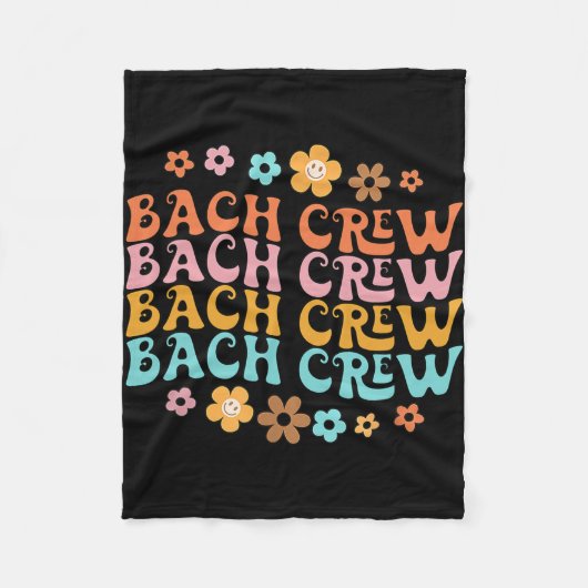 Groovy Bach Crew Grappige Bachelorette Bruiloft Fe Fleece Deken (Voorkant)