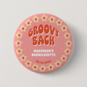 Groovy Bach Pin Button - Retro Bachelorette Favor (Voorkant)