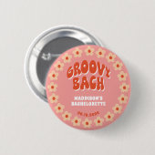 Groovy Bach Pin Button - Retro Bachelorette Favor (Voorkant /achterkant)