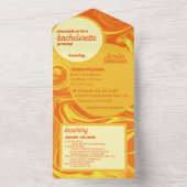 Groovy Bachelorette allemaal in één uitnodiging (Binnen)