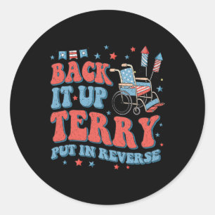 Groovy back-up Terry zet het in omgekeerde vuurwer Ronde Sticker