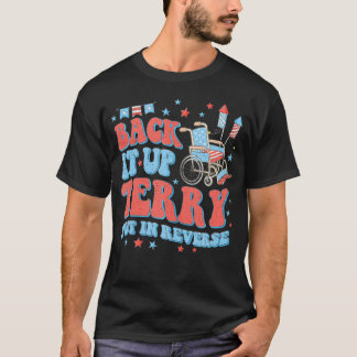 Groovy back-up Terry zet het in omgekeerde vuurwer T-shirt