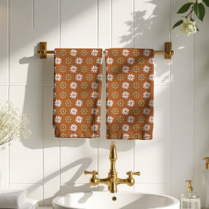 Groovy badhanddoek terracotta koperen tint bad handdoek