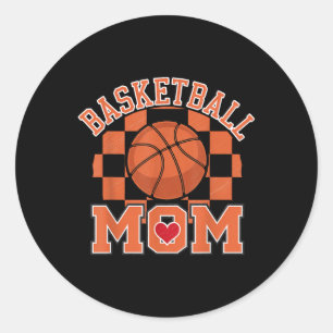 Groovy Basketbal Moeder Basketbal Moeder Moeder Ronde Sticker