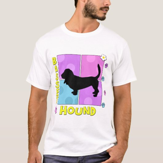 Groovy Basset Hound T-shirt (Voorkant)