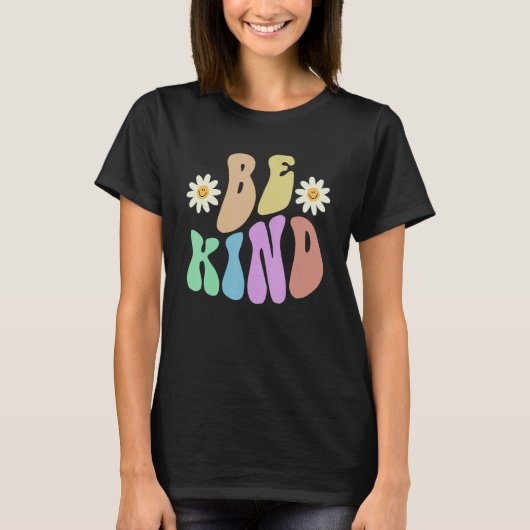 Groovy BE KIND Retro Stop Bullying Choose Kindness T-shirt (Voorkant)