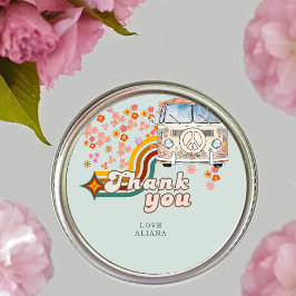 Groovy Bedankt Daisy Boho Floral Van Favor Ronde Sticker