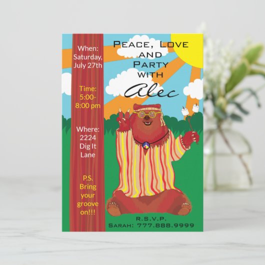 Groovy Beer 1960"s stijluitnodiging Kaart (Staand voorkant)