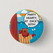 Groovy Beer Party Button (Voorkant)