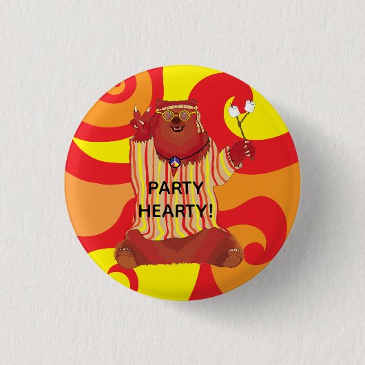 Groovy Beer Party Hearty Button (Voorkant)