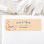 Groovy bekleed ontwerp bruiloft retour adres label (Insitu)