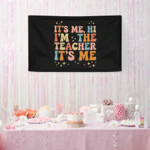 Groovy ben ik Hoi ik ben de leraar Het is mij scho Spandoek