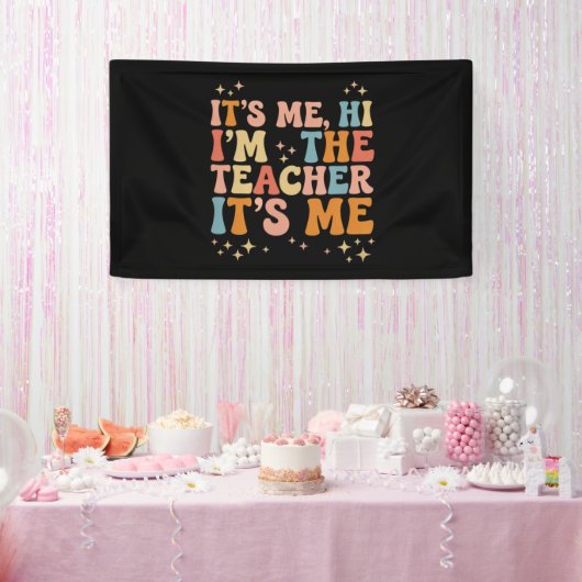 Groovy ben ik Hoi ik ben de leraar Het is mij scho Spandoek (Feest)