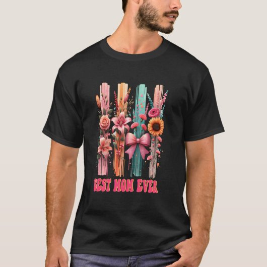 Groovy Beste Moeder Ooit Bloemboog Moederdag T-shirt (Voorkant)