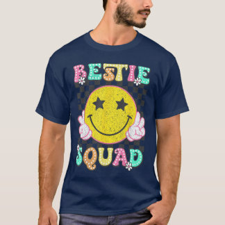 Groovy Bestie Squad Beste Vrienden Matching Meisje T-shirt