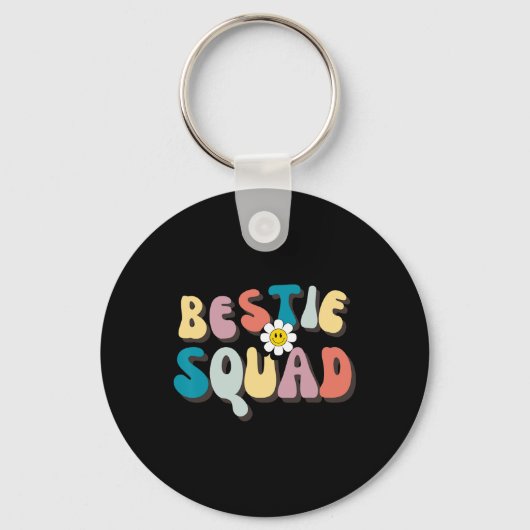 Groovy Bestie Squad Besties Trip Besties Matching Sleutelhanger (Voorkant)