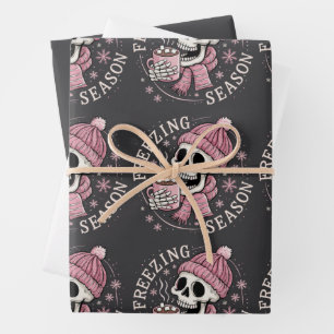 Groovy Bevriezende Seizoen Skelet Winter Seizoen K Inpakpapier Vel