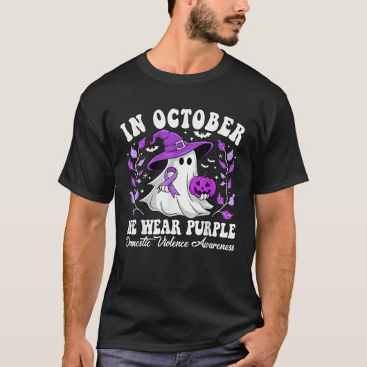 Groovy bewustzijn van huiselijk geweld mannen vrou t-shirt (Voorkant)
