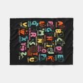 Groovy Biblical Alphabet Christian Teacher Student Fleece Deken (Voorkant (Horizontaal))