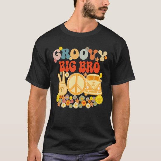 Groovy Big Brother Retro Matching Family Baby Show T-shirt (Voorkant)