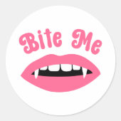 Groovy "bijt me" ronde sticker (Voorkant)