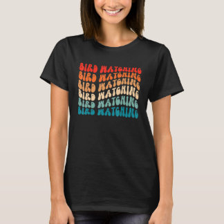 Groovy Bird Watching Girl Women Retro 70 s Hippie T-shirt
