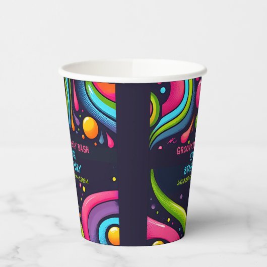 Groovy Birthday Bash Papieren Bekers (Links)