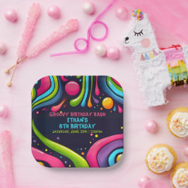 Groovy Birthday Bash Papieren Bordje