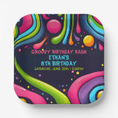 Groovy Birthday Bash Papieren Bordje (Voorkant)