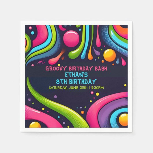 Groovy Birthday Bash Servet (Voorkant)