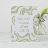 Groovy Birthday in Sage Green Kaart (Staand voorkant)