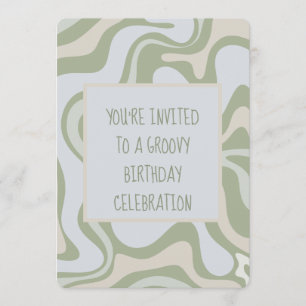 Groovy Birthday in Sage Green Kaart
