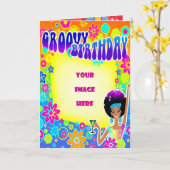Groovy Birthday Kaart (Gele Bloem)